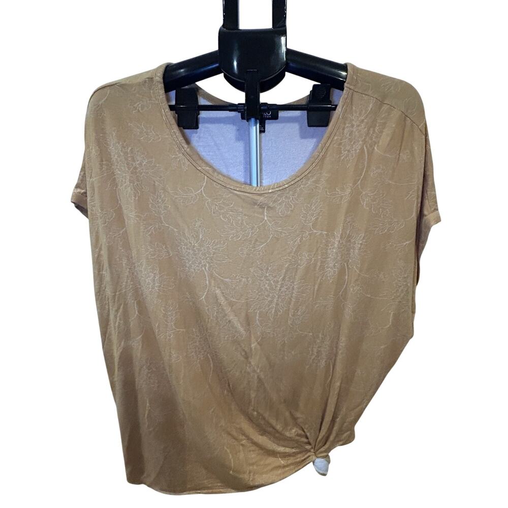 Buffalo Butterscotch Floral Pattern Knot-Front Blouse Women's size XL